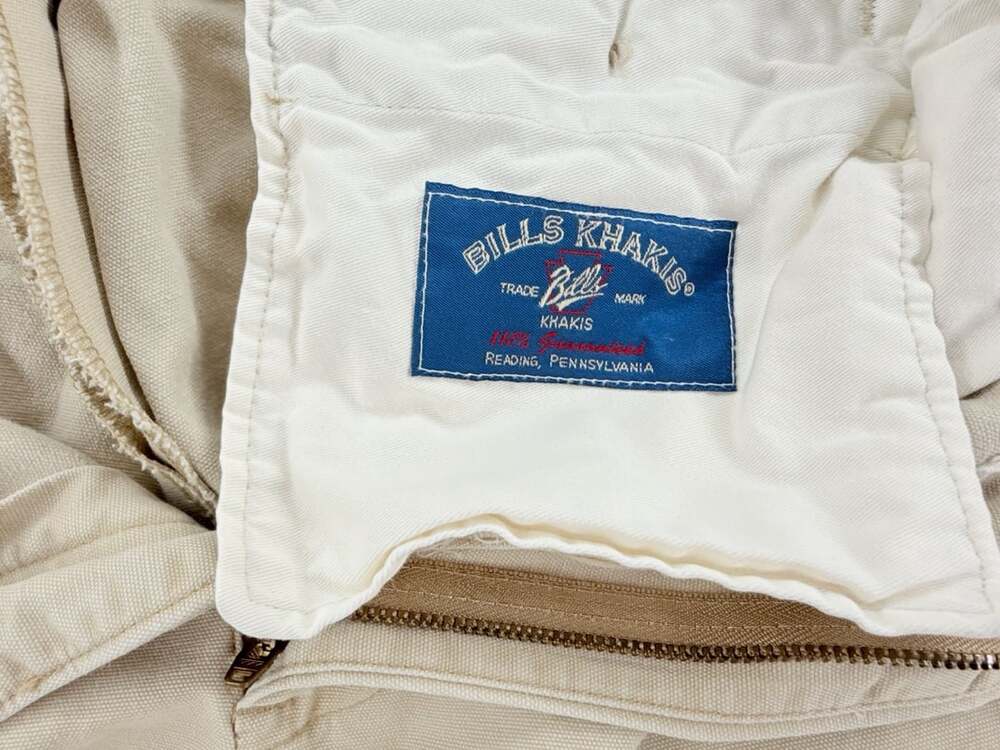 Bills Khakis Mens 37 Made in USA Cotton Chino Pants Beige Pleated